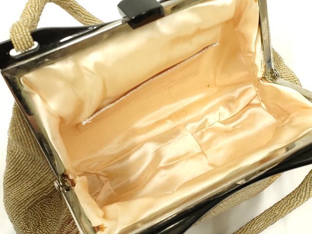 平和屋着物●和装小物 和装バッグ ハンドバッグ ビーズバッグ 幾何学模様 逸品 AABL5369ay