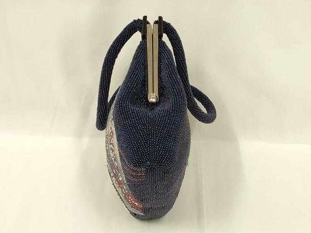 平和屋着物●和装小物 和装バッグ ハンドバッグ ビーズバッグ 幾何学模様 逸品 AABL5375ay