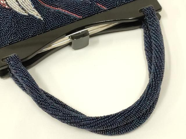 平和屋着物●和装小物 和装バッグ ハンドバッグ ビーズバッグ 幾何学模様 逸品 AABL5375ay