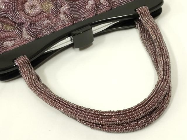 平和屋着物●和装小物 和装バッグ ハンドバッグ ビーズバッグ 花柄 逸品 AABL5379ay