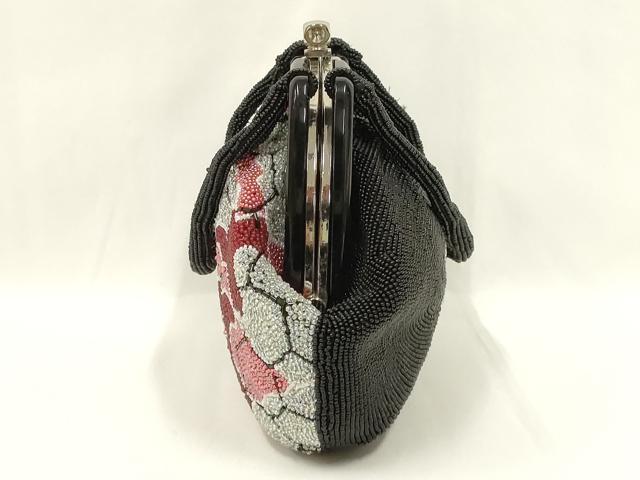 平和屋着物●和装小物 和装バッグ ハンドバッグ ビーズバッグ 亀甲繋ぎ 霞文 みよしや扱い 逸品 AABL5381ay