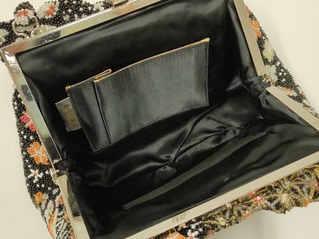 平和屋着物●和装小物 和装バッグ ハンドバッグ ビーズバッグ 手刺繍 切嵌吉祥文 逸品 AABL5388ay