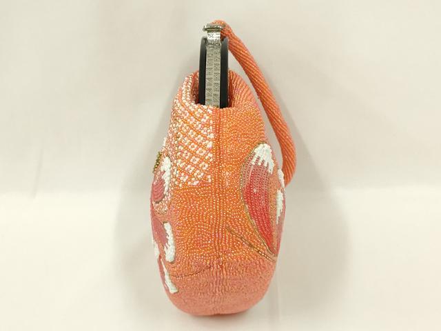 平和屋着物●和装小物 和装バッグ ハンドバッグ ビーズバッグ 吉祥花文 浅草 孔雀堂 KUJAKUDO 逸品 AABL5390ay