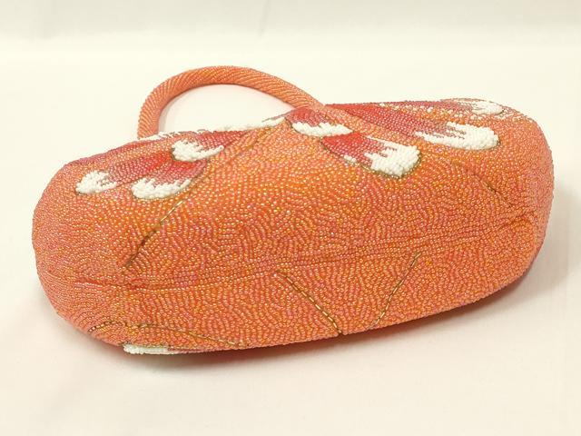 平和屋着物●和装小物 和装バッグ ハンドバッグ ビーズバッグ 吉祥花文 浅草 孔雀堂 KUJAKUDO 逸品 AABL5390ay