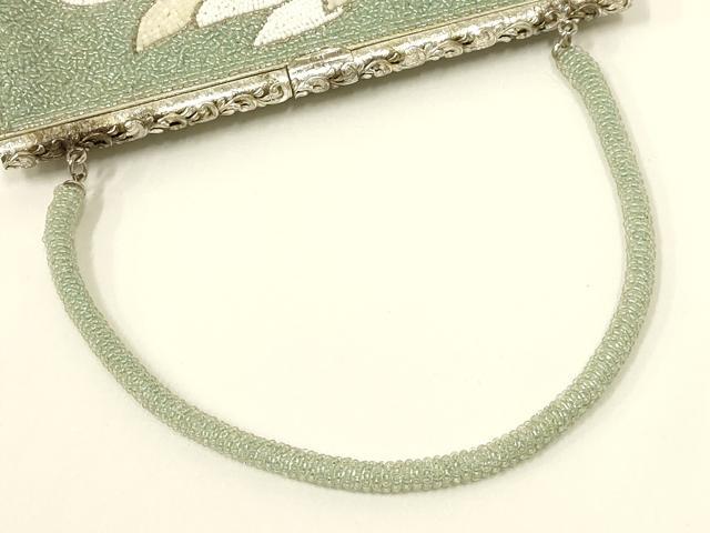 平和屋着物●和装小物 和装バッグ ハンドバッグ ビーズバッグ 花柄 逸品 AABL5396ay