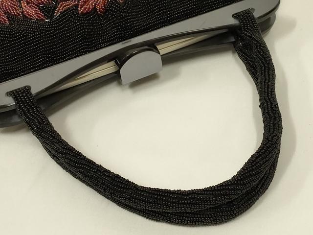 平和屋着物●和装小物 和装バッグ ハンドバッグ ビーズバッグ 花柄 逸品 AABL5398ay