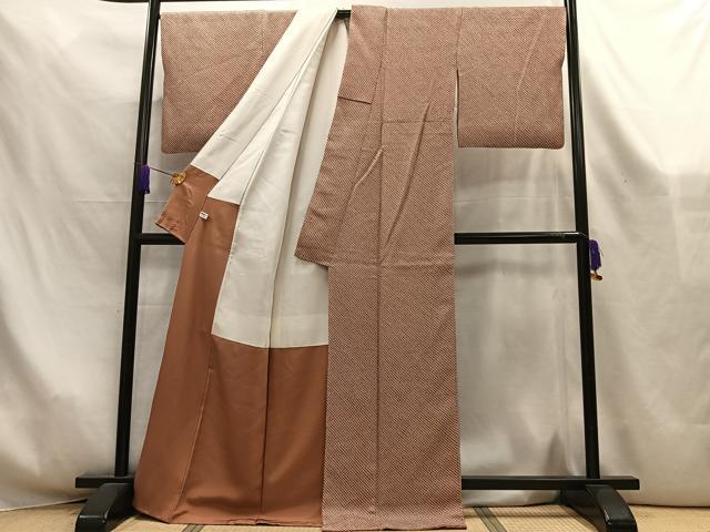 平和屋着物■大変加工の良い総絞り小紋 正絹 逸品 未使用 AABL5413oa