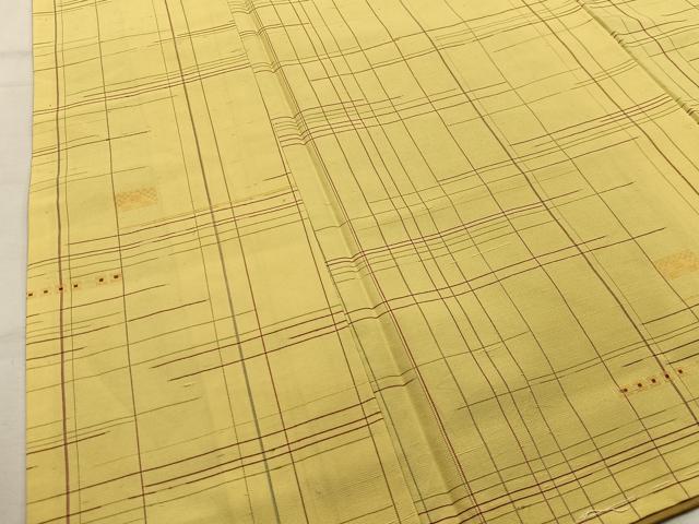 平和屋着物■上質な紬 格子 正絹 逸品 AABL5415oa