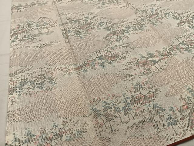 平和屋着物■上質な紬 風景文 正絹 逸品 AABL5418oa