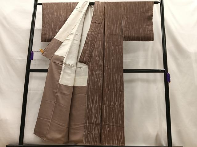 平和屋着物■お召 流水文 正絹 逸品 AABL5423oa