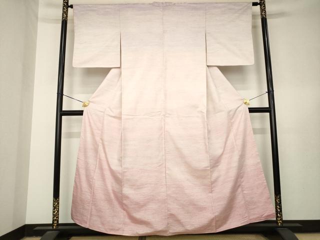 平和屋着物●紅花紬 米沢 訪問着 霞文 正絹 逸品 AABL5446ck