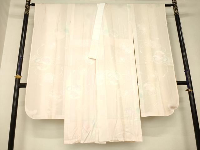 平和屋着物●振袖用長襦袢 無双仕立て 花鼓地紋 暈し染め 鈴乃屋扱い 正絹 逸品 AABL5450ck