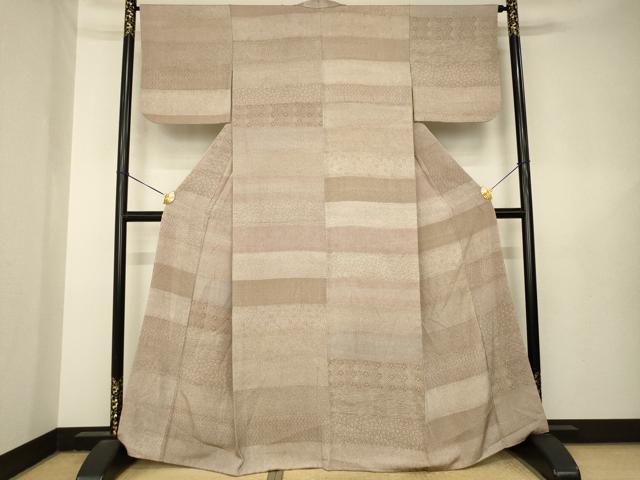 平和屋着物●江戸小紋 横段花文 鈴乃屋扱い 正絹 逸品 AABL5454ck