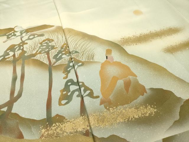 平和屋着物●訪問着 人物文 金彩 正絹 逸品 AABL5459ck