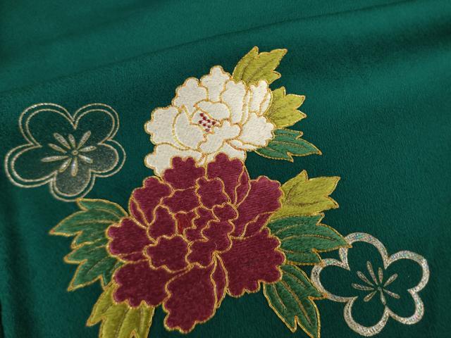 平和屋着物●豪華振袖 駒刺繍 御所車花文 金彩 正絹 逸品 AABL5473ck