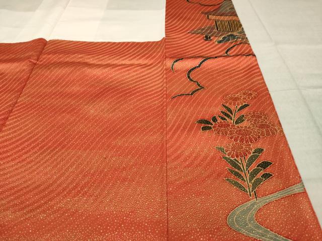 平和屋着物●豪華振袖 駒刺繍 風景花文 金彩 正絹 逸品 AABL5489ck