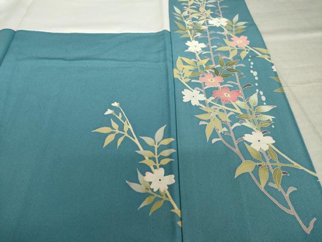 平和屋着物●本加賀友禅作家 西川健一 訪問着 花鳥文 正絹 逸品 AABL5497ck