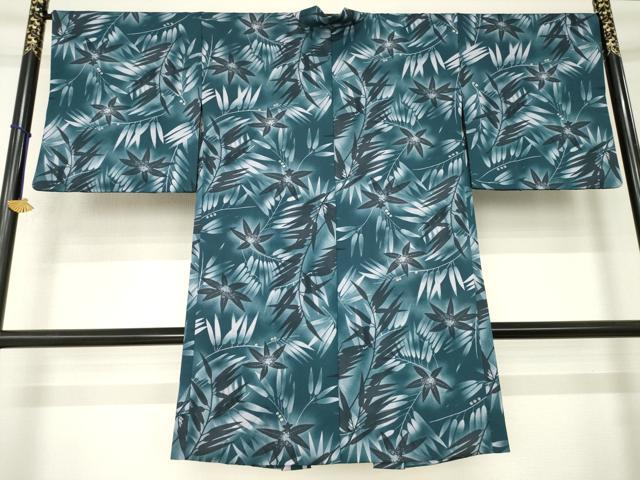 平和屋着物#長羽織 草花文 丹後ちりめん 反端付き 正絹 逸品 AABL5501ck