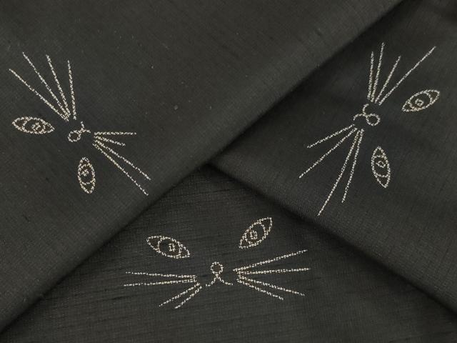 平和屋着物●本場縞大島紬 猫 ネコ 正絹 逸品 AABL5502ck