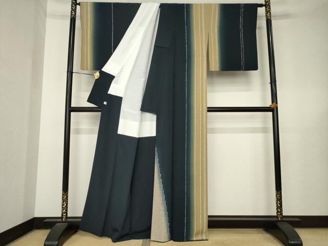 平和屋着物●訪問着 作家物 間道 鈴乃屋扱い 正絹 逸品 AABL5509ck