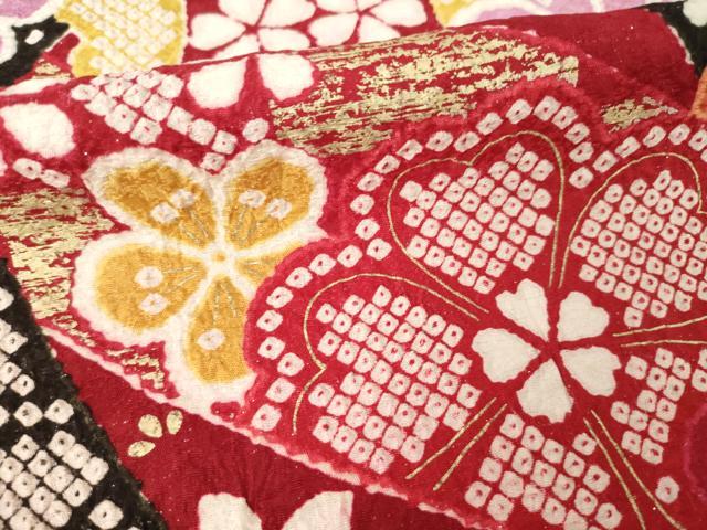 平和屋着物●豪華振袖 駒刺繍 流水花文 金彩 銀通し地 正絹 逸品 AABL5510ck