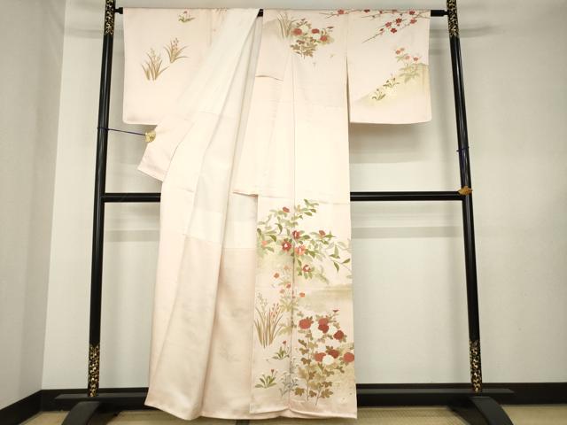 平和屋着物●訪問着 草花文 金彩 正絹 逸品 AABL5513ck