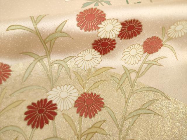 平和屋着物●訪問着 草花文 金彩 正絹 逸品 AABL5513ck