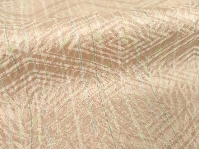平和屋着物●上質な小紋 杢目絞り 菱地紋 正絹 逸品 AABL5514ck