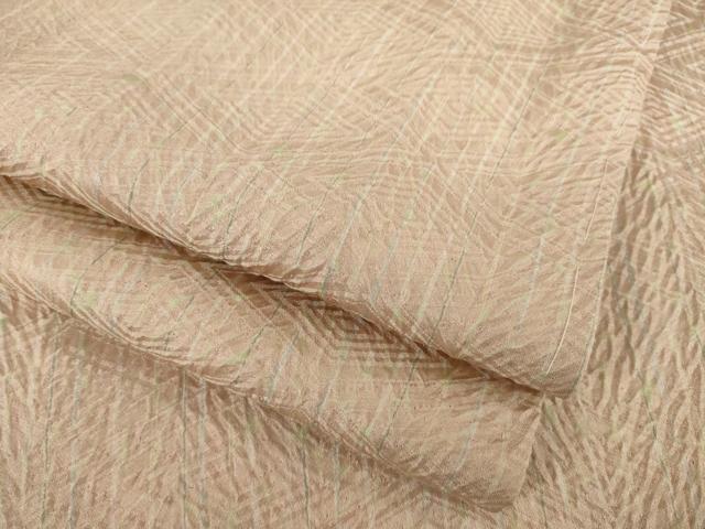 平和屋着物●上質な小紋 杢目絞り 菱地紋 正絹 逸品 AABL5514ck