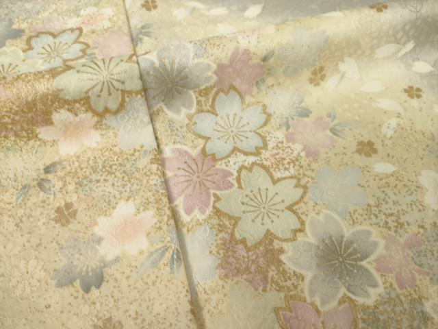 平和屋着物●訪問着 舞桜文 暈し染め 金彩 正絹 逸品 AABL5515ck