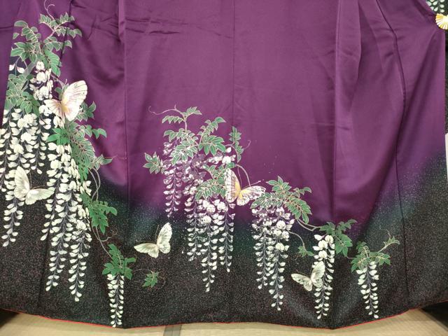 平和屋着物●豪華振袖 藤花房 花蝶文 金銀彩 正絹 逸品 AABL5519ck