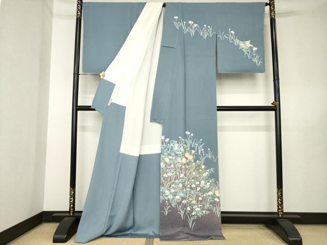 平和屋着物●訪問着 友禅 草花文 ロング丈 正絹 逸品 未使用 AABL5521ck