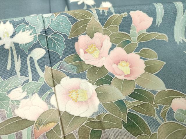 平和屋着物●訪問着 友禅 草花文 ロング丈 正絹 逸品 未使用 AABL5521ck