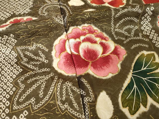 平和屋着物●豪華振袖 絞り 駒刺繍 流水花文 ロング丈 正絹 逸品 AABL5525ck