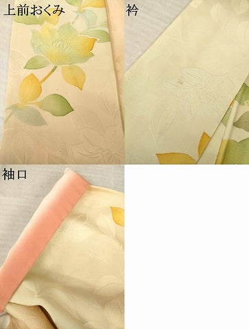 平和屋着物●上質な小紋 地紋起こし 草花文 正絹 逸品 AABL5528ck