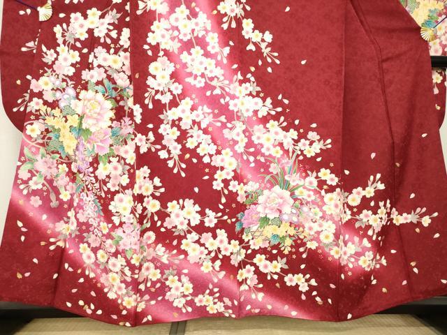 平和屋着物●豪華振袖 駒刺繍 花篭文 暈し染め 金彩 金通し地 正絹 逸品 AABL5538ck