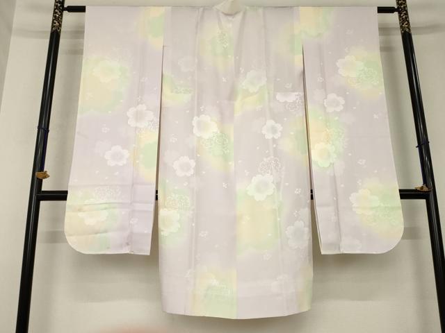 平和屋着物●振袖用長襦袢 無双仕立て 舞花地紋 暈し染め やまと誂製 正絹 逸品 AABL5539ck