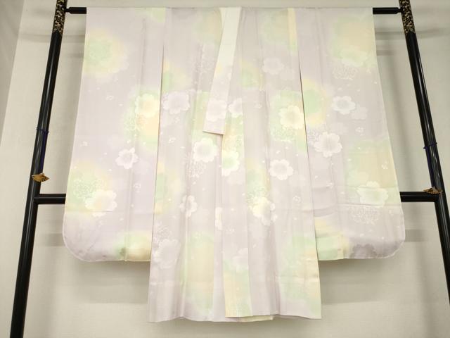 平和屋着物●振袖用長襦袢 無双仕立て 舞花地紋 暈し染め やまと誂製 正絹 逸品 AABL5539ck