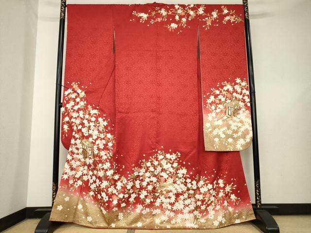 平和屋着物●豪華振袖 駒刺繍 御所車花文 暈し染め 金彩 鈴乃屋扱い 正絹 逸品 AABL5541ck