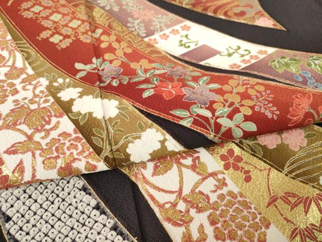平和屋着物●豪華振袖 束ね熨斗花文 暈し染め 金彩 正絹 逸品 AABL5543ck