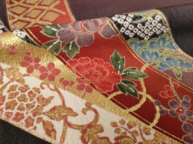平和屋着物●豪華振袖 束ね熨斗花文 暈し染め 金彩 正絹 逸品 AABL5543ck