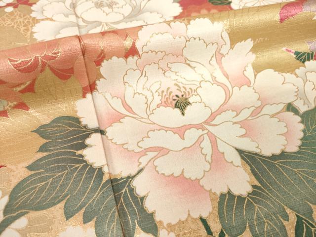平和屋着物●豪華振袖 雲取り花文 金彩 ロング丈 正絹 逸品 AABL5553ck