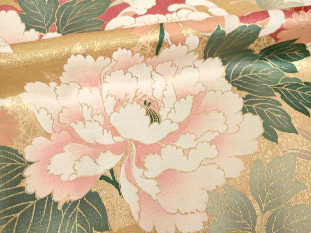 平和屋着物●豪華振袖 雲取り花文 金彩 ロング丈 正絹 逸品 AABL5553ck