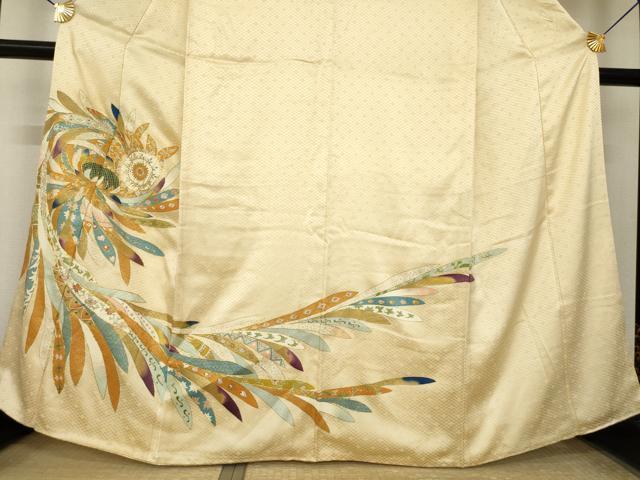 平和屋着物●豪華色留袖 駒刺繍 舞花文 金彩 正絹 逸品 AABL5556ck