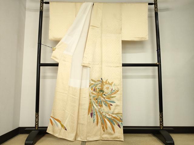 平和屋着物●豪華色留袖 駒刺繍 舞花文 金彩 正絹 逸品 AABL5556ck