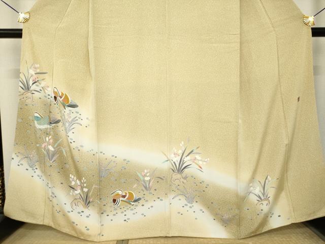 平和屋着物●訪問着 友禅 作家物 鴛鴦花文 暈し染め 正絹 逸品 AABL5566ck
