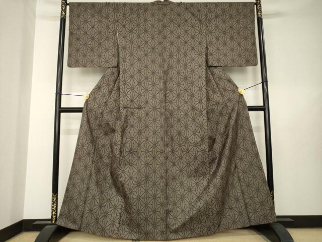 平和屋着物●本場大島紬 7マルキ 麻の葉文様 正絹 逸品 AABL5574ck