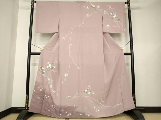 平和屋着物●訪問着 友禅 作家物 流水花文 暈し染め 正絹 逸品 AABL5577ck
