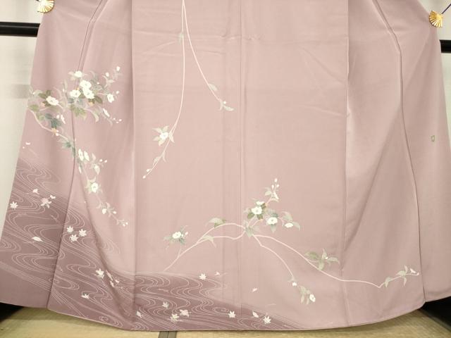 平和屋着物●訪問着 友禅 作家物 流水花文 暈し染め 正絹 逸品 AABL5577ck