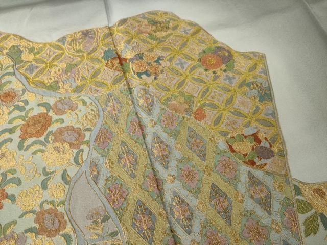 平和屋着物●豪華色留袖 作家物 総刺繍 道長花文 金糸 正絹 逸品 AABL5583ck